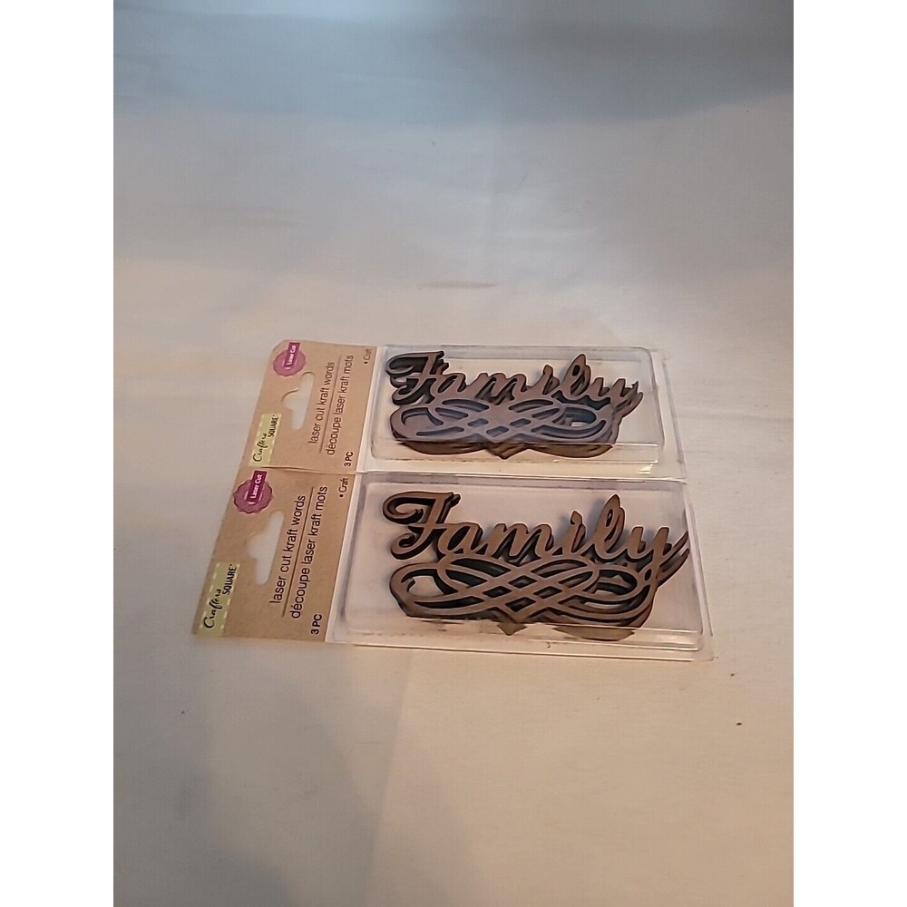 Crafter's Square Laser Cut Words FAMILY LOT OF 2 Packages TOTAL 6 Words New